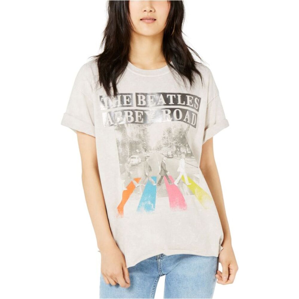 True Vintage Womens Abbey Road Graphic T-Shirt, Beige, XS, DM